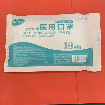 Earloop Pleated 3 Ply Medical Mask Procedure Disposable Non Woven Fabric