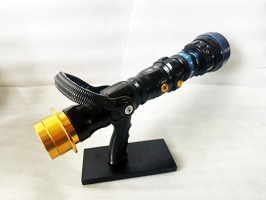 Stainless steel or aluminum alloy Self-Priming Foam Nozzle with a red appearance treated by anodization