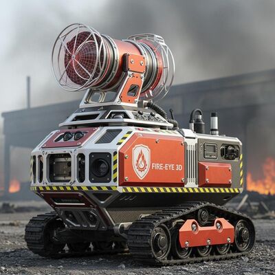 Firefighting Reconnaissance Robot with LIDAR Rotary Scanner for 3D Point Cloud Processing and Explosion Proof Capabilities
